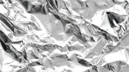 Shiny Reflective Surface of Crinkled Aluminum Foil