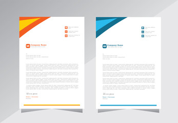 Letterhead template, A4 Letter head design template, elegant yellow and blue letterhead template design, modern Corporate business letterhead design- Vector