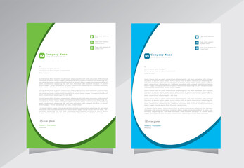 Colorful business letterhead template design. creative letterhead template design with blue and green color. A4 letterhead template design. modern letterhead design template. Vector eps 10