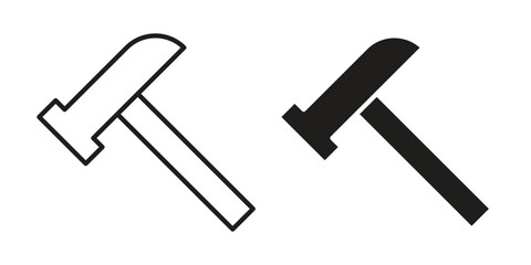 Hammer icons symbol template for graphic and web design