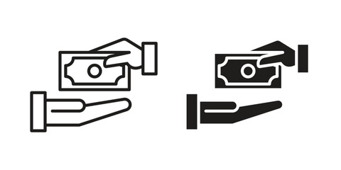 Hand money exchange icons symbol template for graphic and web design