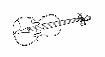 Obraz premium Minimalist Line Drawing of a Violin for Music Themed Artwork.