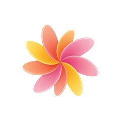 Colorful abstract flower with gradient petals arranged in a spiral pattern.