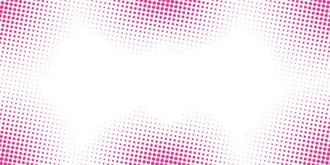 Vibrant pink halftone pattern on with dotted design