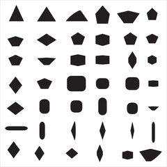 Geometric shapes abstract minimal simplified design graphic art patterns symmetry angular silhouette icon art set