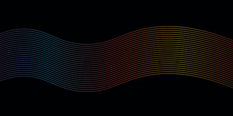 Abstract black and white wave vector background with dots and curves