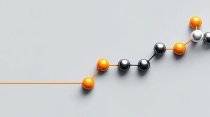 Dynamic graph visualization featuring orange spheres representing phased plans for biohacking metabolic flow ladder