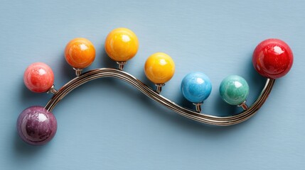 Colorful collection of balls representing muscle activation trail and the concept of dynamic movement in health practices