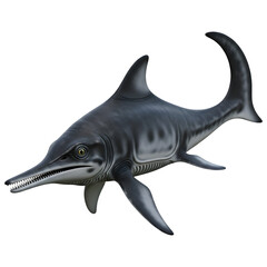 Ichthyosaur Marine Reptile 3D Illustration Isolated on White Background"