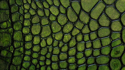 Vibrant Green Crocodile Skin Close-up Texture scales