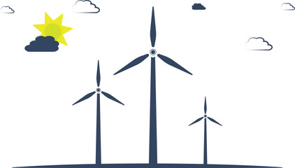 Eco Friendly Wind Power Generation Vector