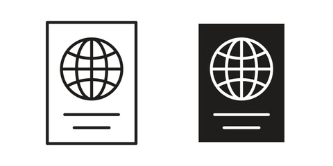 Passport icons symbol template for graphic and web design