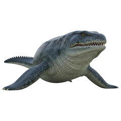 Large Pliosaur Marine Reptile 3D Illustration Isolated on White Background"