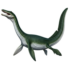 Cryptoclidus Marine Reptile Swimming 3D Illustration Isolated on White Background"