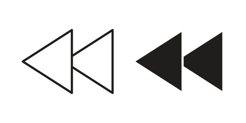 Rewind button icons symbol template for graphic and web design