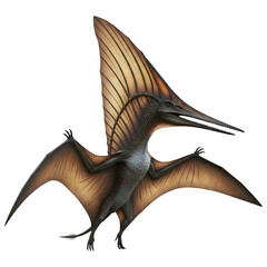 Exotic Tupandactylus Pterosaur Flying with Large Crest 3D Render"