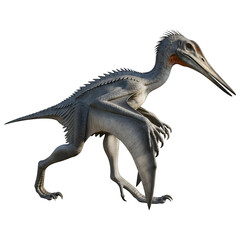 Prehistoric Pterosaur Dinosaur Walking on Ground 3D Illustration"