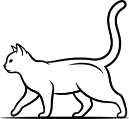 Minimalist cat line art illustration © Rupa