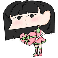 A little girl and her Valentine's Day gift.