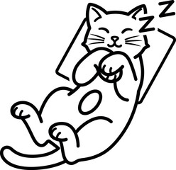 Sleeping cartoon cat illustration © Rupa