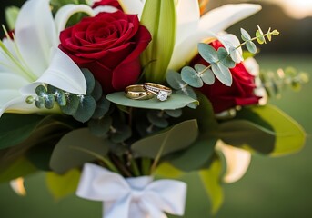 Floral Promise: Rings Amidst Blossoms