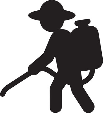 Farmer spraying pesticides on crops using backpack sprayer agriculture pest control