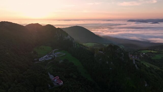 Aerial view of the resort on Vrsatec hill in Slovakia