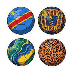 Colorful Patterned Soccer Balls with Unique Designs