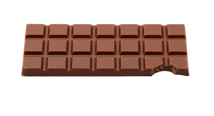 Fototapeta premium Delicious milk chocolate bar with bite mark