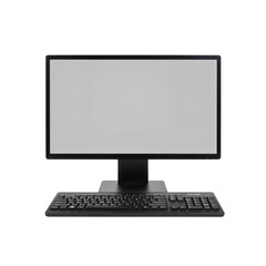 Fototapeta premium Computer monitor and keyboard isolated on transparent background