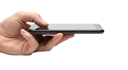 Hand holding modern smartphone