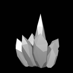 Transparent crystal shape PNG isolated on background, abstract geometric glass object with clear reflections, suitable for luxury branding, modern design, overlays, mockups, UI elements, posters, and 