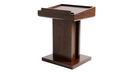 Modern wooden podium with storage shelf