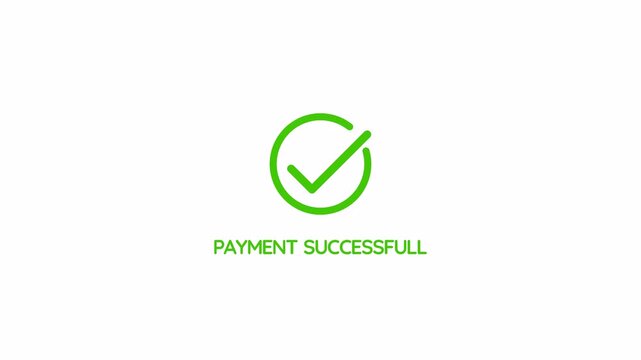 Successfully Completed Payment Checkmark Icon Animation: Approval Status Notification Motion Graphic 4k video animation seamless loop