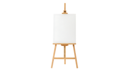 Blank canvas on wooden easel