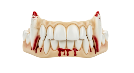 Bloody dental model close-up