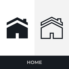 Home interface icon set for website navigation and dashboard design