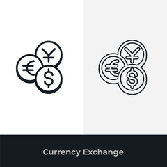 Currency exchange icons with global money symbols forex trading finance