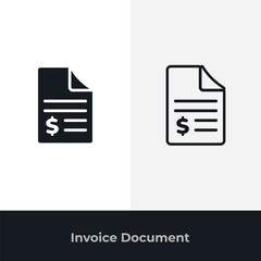 Invoice document icons for billing accounting payment financial records management