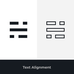 Text alignment icons representing typography layout formatting user interface design