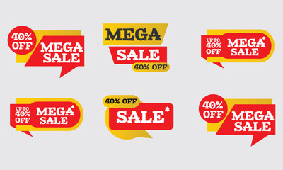 Mega Sale 40 Off Discount Badges and Labels Collection