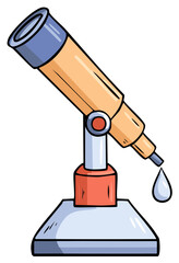 Cartoon Laboratory Equipment with Liquid Drop Experiment Illustration Science Tool
