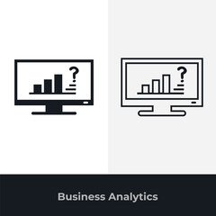 Business analytics dashboard icons with charts graphs data analysis symbols