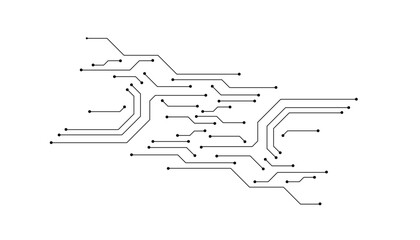 Abstract technology Black lines circuit cyber pattern on white background vector