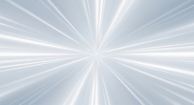  Abstract white and light grey technology background, burst rays coming from center, speed light effect, motion blur, zoom lines, futuristic clean 3D render, high key lighting, perspective