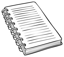 Simple Hand Drawn Spiral Bound Notebook Open with Lined Pages