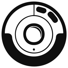 Robotic vacuum cleaner simple monochrome design for cleaning floors