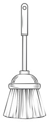Hand-drawn illustration of a traditional broom for cleaning