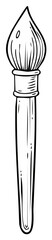 Illustration of Artist Paint Brush for Canvas Painting on White Background