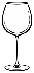 Elegant outline illustration of a wine glass perfect for beverages